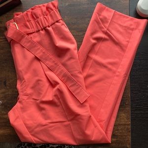 Coral S Worthington paper bag dress pants with pockets